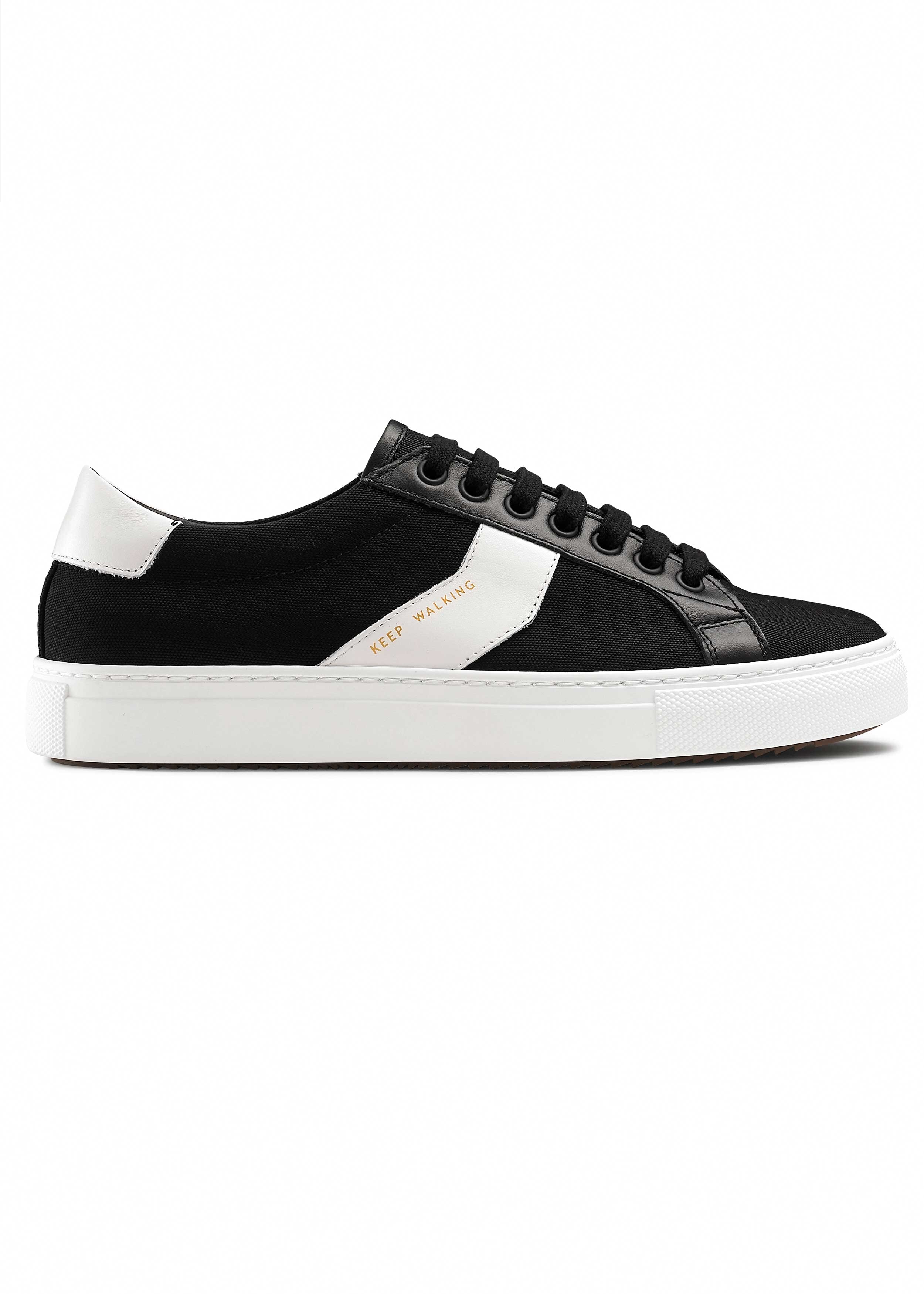 Canvas & Leather Trainer Black/White