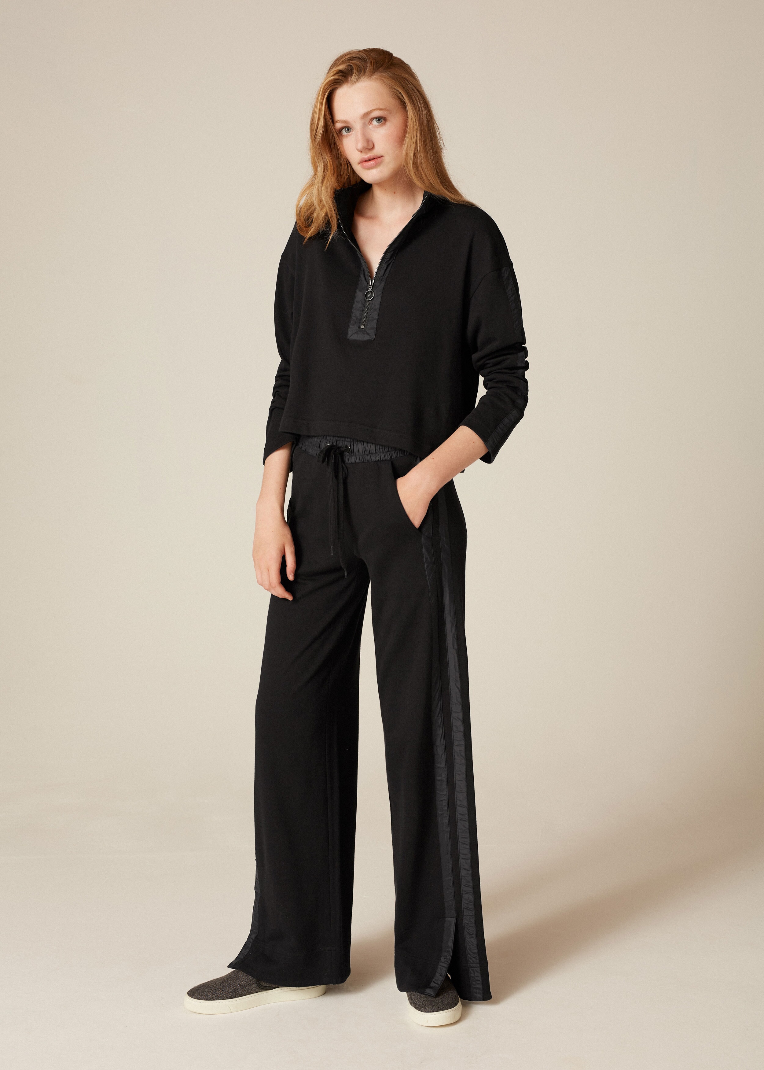 Nylon Trim Track Pant Black