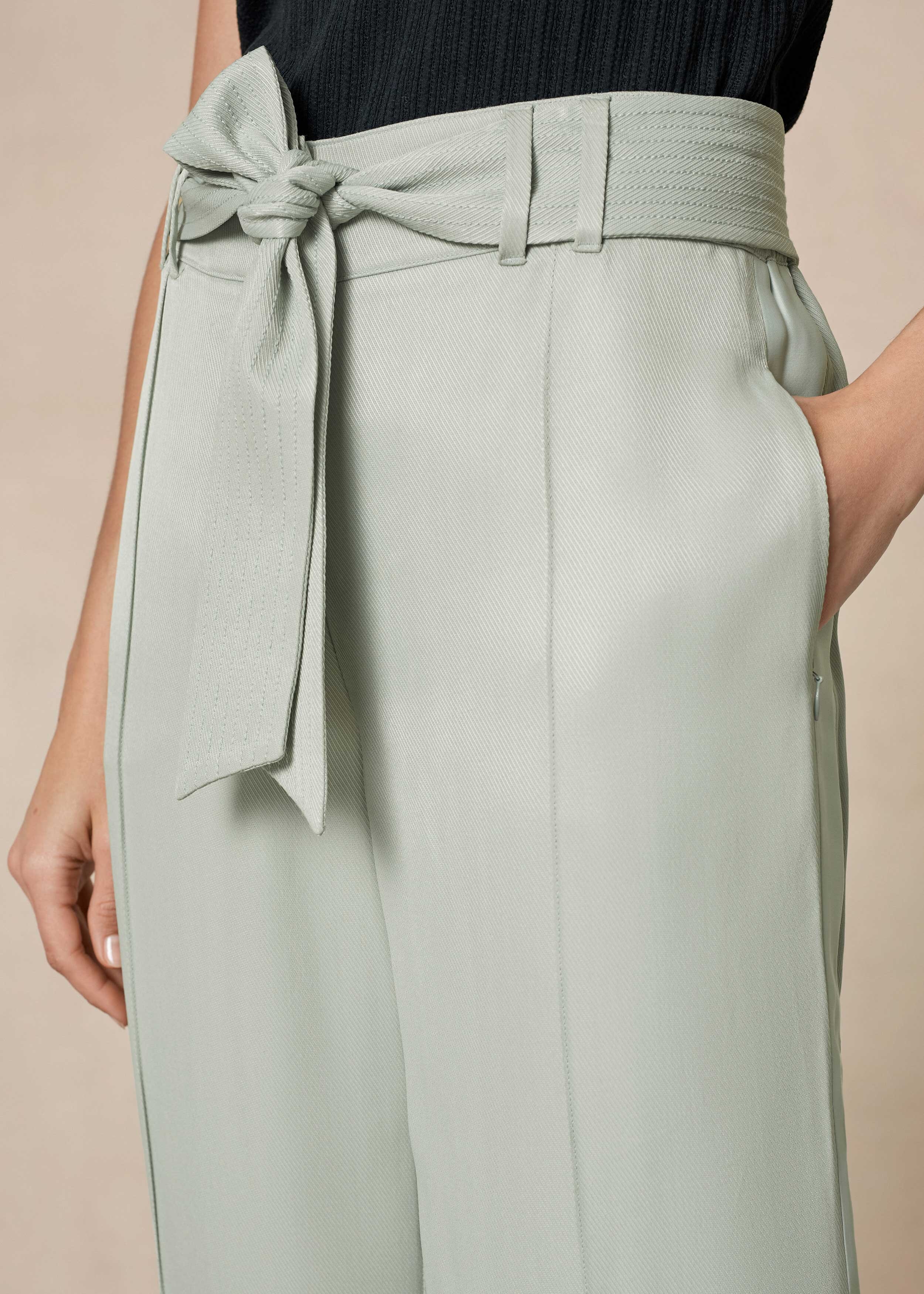 Fluid Wide-Leg Trouser Mint