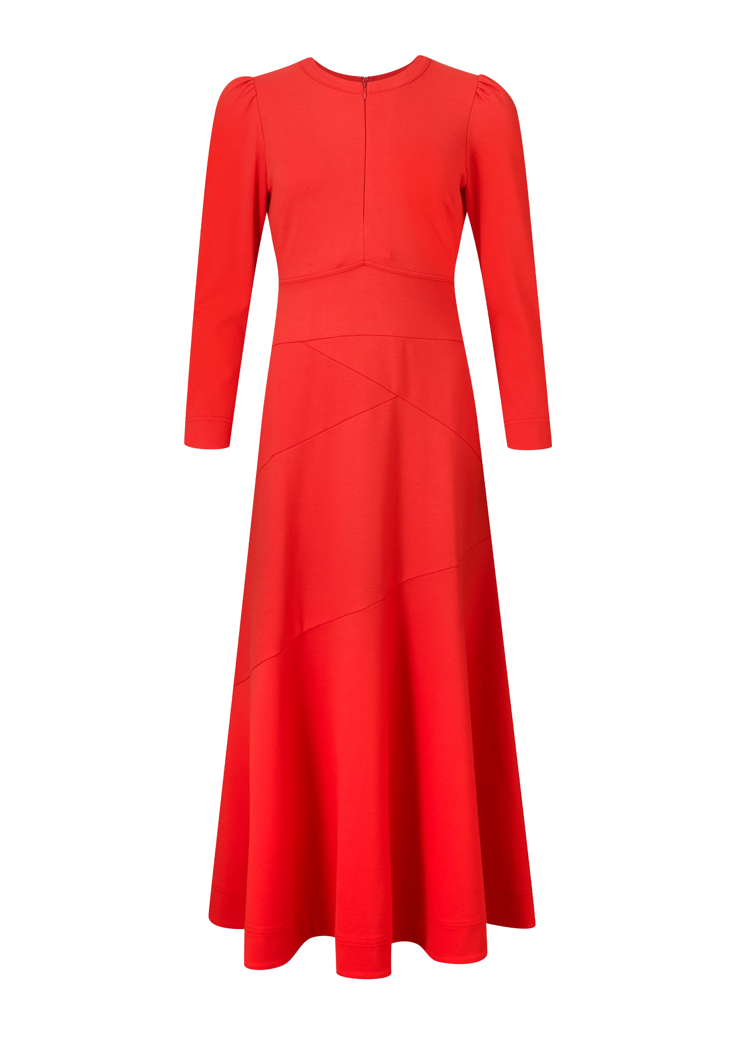 Ponte Bias Panel Midi Dress Racing Red