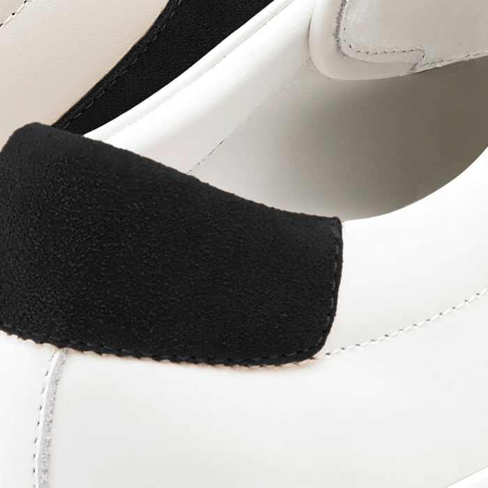 Leather Trainer White/Black Suede